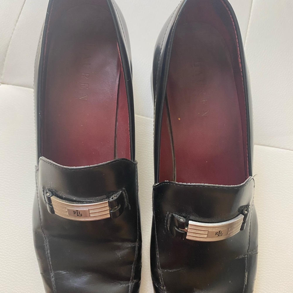 Vintage Ralph Lauren Black Heeled Loafers - Picture 12 of 15